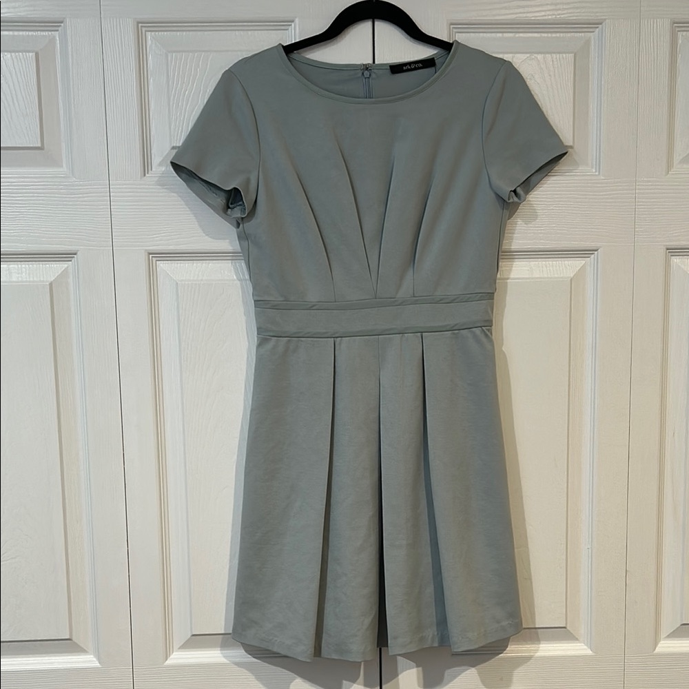 Ark & Co Green Pleated A-Line Mini Dress